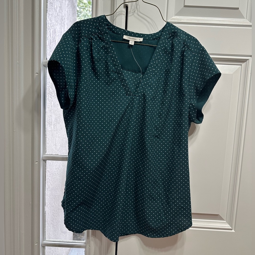 Emerald green blouse from Stichfix box